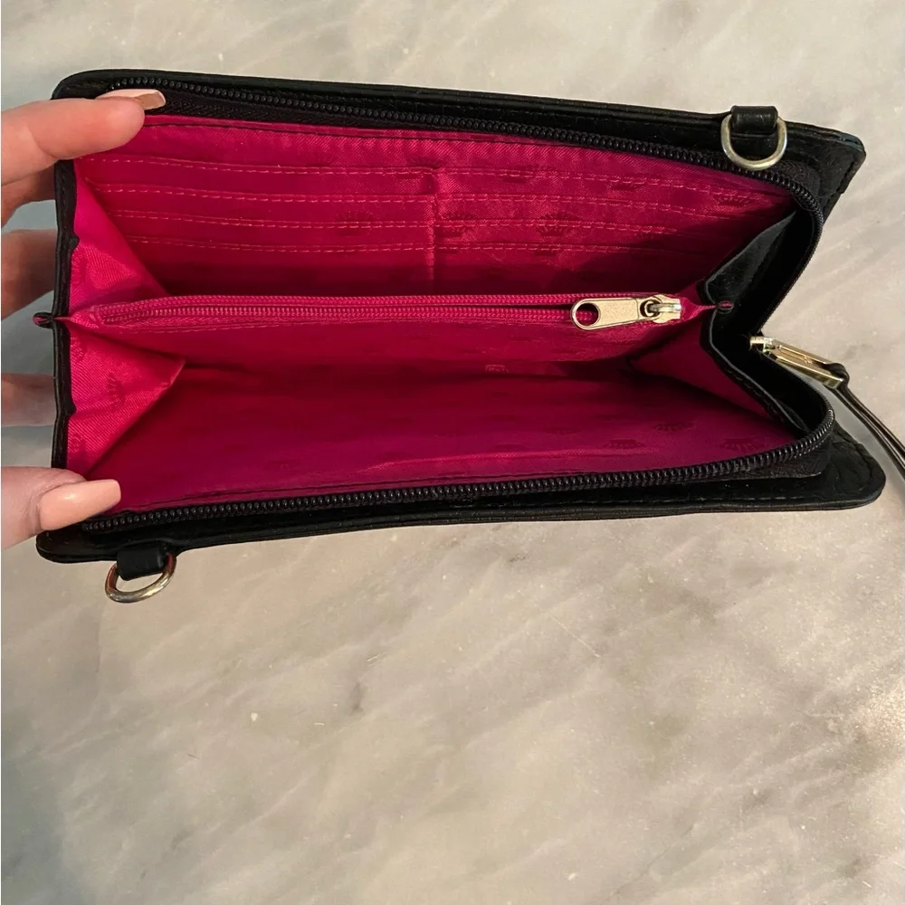 Juicy Couture Black Fuchsia Wristlet Wallet Y2K